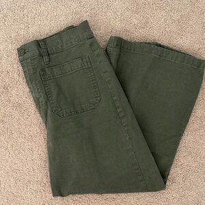J. Crew Olive Green Wide-Leg Pants